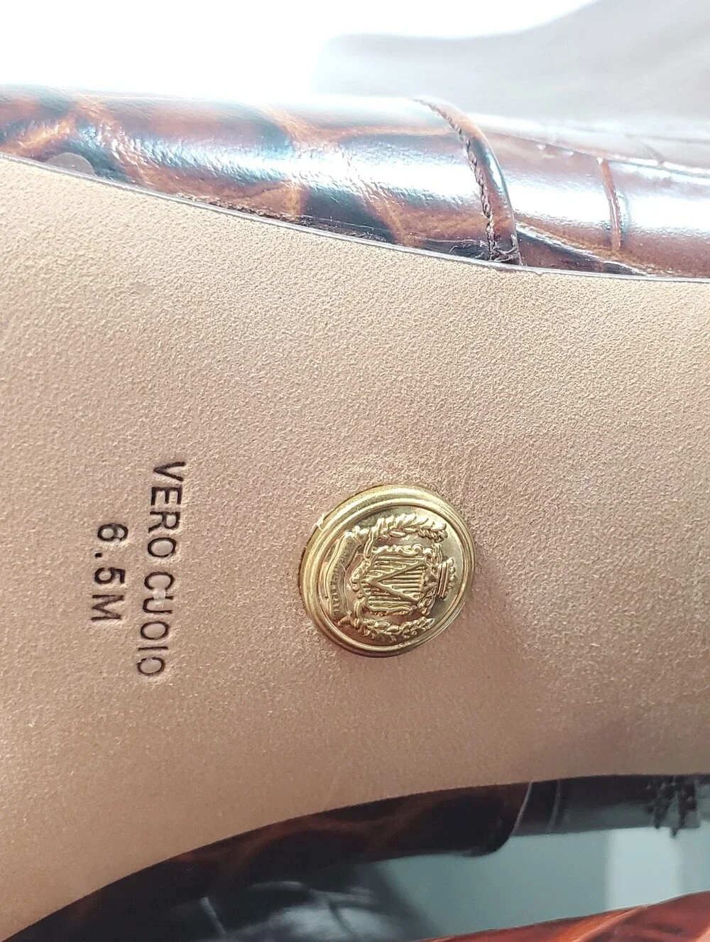 NWT$795 Veronica Beard Cecile Croc Embossed Knee High Boots Sz 6.5